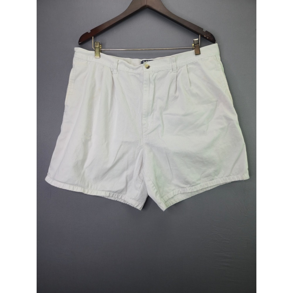 Trader Bay Shorts Mens 40 White Cotton Pleated Chino Vintage Casual 90s Y2K